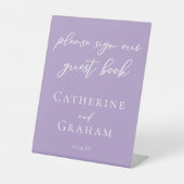 Signe De Table Jovely Lilac Purple Mariage Livre d'invité (Recto)