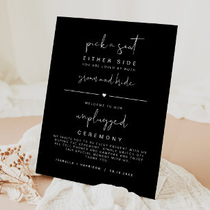 Signe De Table JOVI Black Edgy Modern Choisir un siège débranché