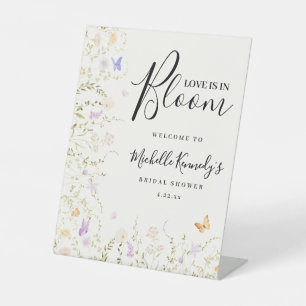 Signe De Table Joyeuse Fête de Fiançailles Fleurs Aquarelle L'Amo