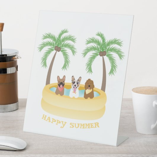 Signe De Table Joyeuse Piscine pour chiens d'été (In SItu)
