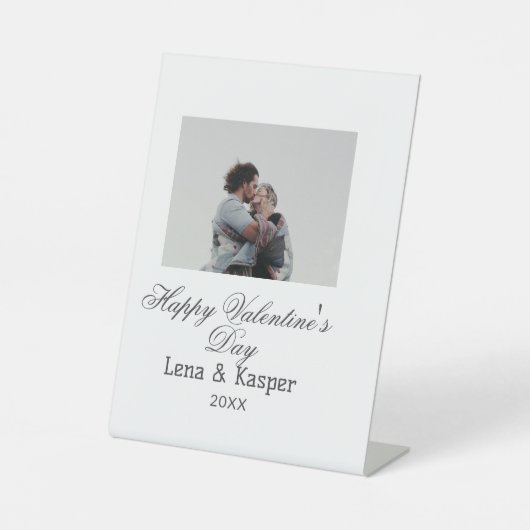Signe De Table Joyeuse Saint-Valentin couple photo moderne simple (Recto)