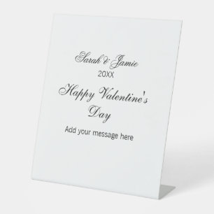 Signe De Table Joyeuse Saint-Valentin nom date message simple ele