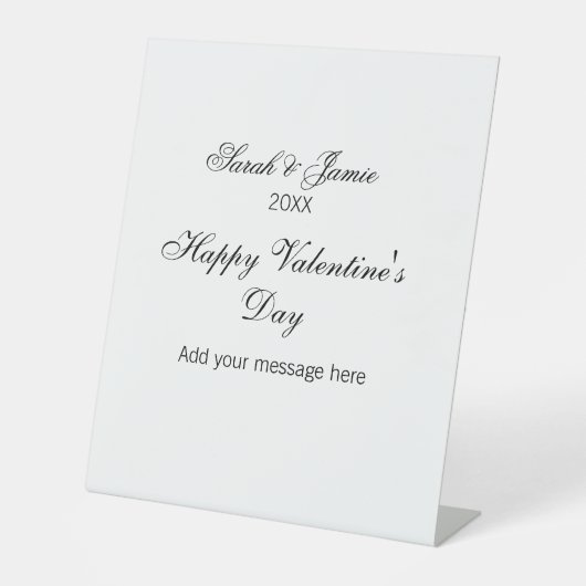 Signe De Table Joyeuse Saint-Valentin nom date message simple ele (Recto)
