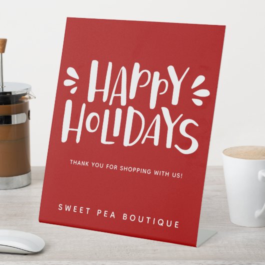 Signe De Table Joyeuses fêtes - Noël Rouge personnalisé (In SItu)