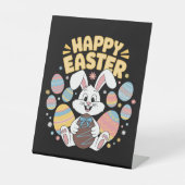 Signe De Table Joyeuses Pâques 2025  Œufs Lapin Mignon (Recto)