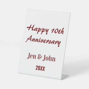 Signe De Table Joyeux 10ème anniversaire de mariage mauve nom sim