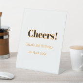 Signe De Table Joyeux 21e anniversaire nom date simple minimal (In SItu)