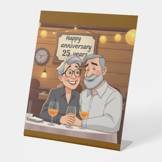 Signe De Table Joyeux 25e anniversaire (Recto)