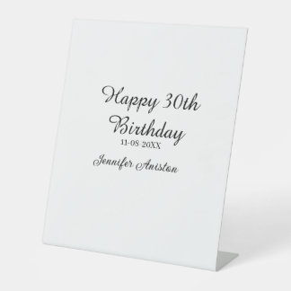 Signe De Table Joyeux 30e anniversaire ajouter nom date élégant s