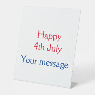 Signe De Table Joyeux 4 juillet jour de l'indépendance ajoutez no