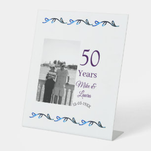 Signe De Table Joyeux 50e anniversaire ajouter nom du couple date