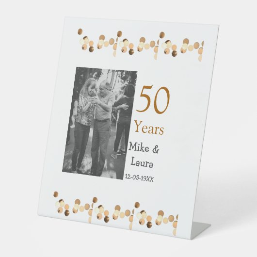 Signe De Table Joyeux 50e anniversaire ajouter nom du couple date (Recto)