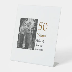 Signe De Table Joyeux 50e anniversaire ajouter nom du couple date