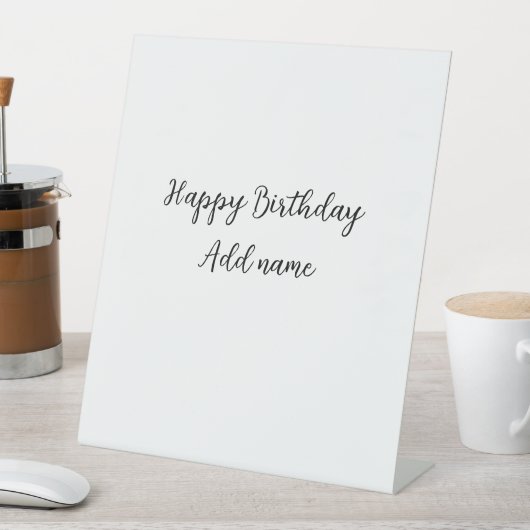 Signe De Table Joyeux anniversaire ajouter nom titre simple minim (In SItu)