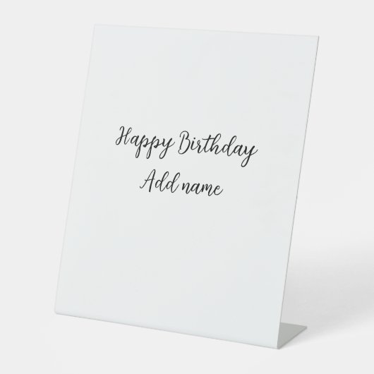 Signe De Table Joyeux anniversaire ajouter nom titre simple minim (Recto)