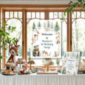 Signe De Table Joyeux Anniversaire Animaux Mignons Forêt Ourson C