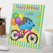 Signe De Table Joyeux Anniversaire Hérisson équitation Ballons de (In SItu)