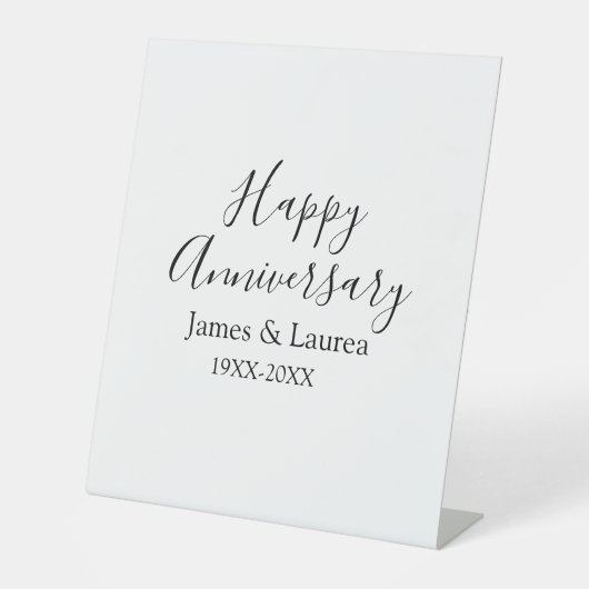 Signe De Table Joyeux anniversaire mariage nom date année simple  (Recto)