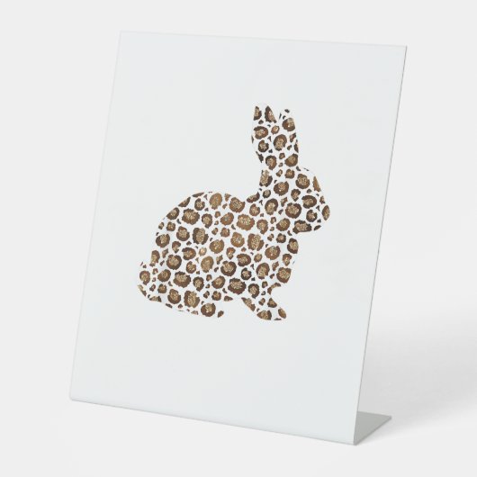 Signe De Table Joyeux cadeau de Pâques Empreinte de léopard Motif (Recto)
