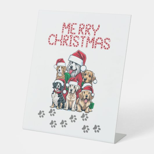Signe De Table Joyeux chiens de Noël (Recto)
