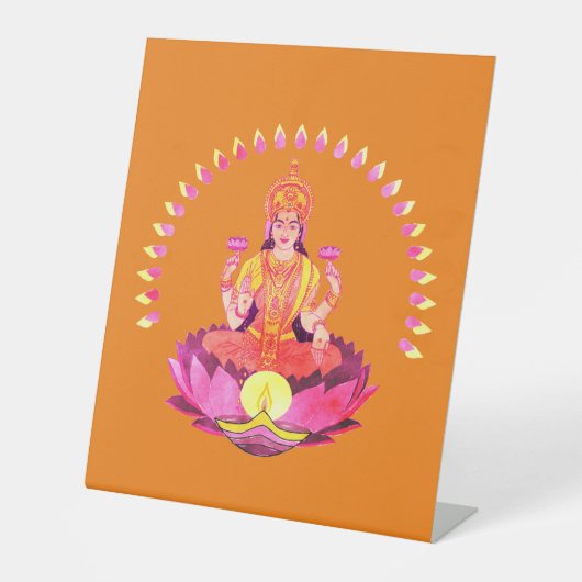 Signe De Table Joyeux Diwali - Déesse Lakshmi Deepalavi 1 (Recto)