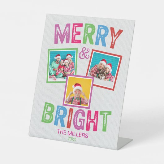 Signe De Table Joyeux et lumineux Noël photo (Recto)