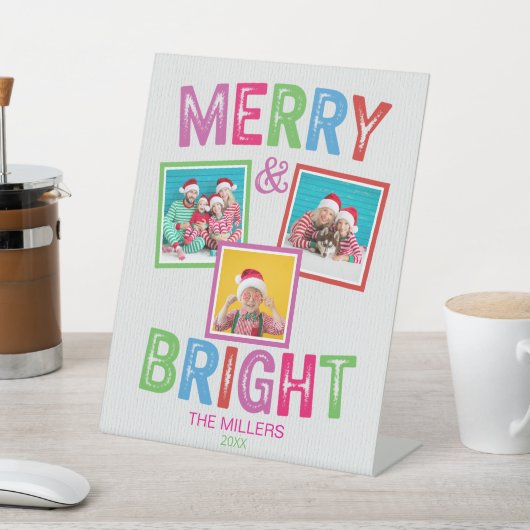 Signe De Table Joyeux et lumineux Noël photo (In SItu)