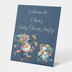 Signe De Table Joyeux Gnome Mignon avec Papillon Baby Shower
