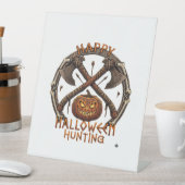 Signe De Table Joyeux Halloween Chasse Citrouille Haches Croisées (In SItu)