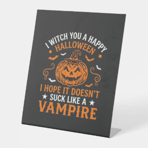 Signe De Table Joyeux Halloween Vampire Citrouille Sorcière Chape
