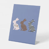 Signe De Table Joyeux lapin de lapin léopard de Pâques (Recto)