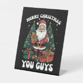 Signe De Table Joyeux Noël, les gars du Père Noël (Recto)