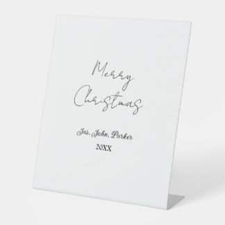 SIGNE DE TABLE JOYEUX NOËL NOM ANNÉE 20XX SIMPLE MINIMALISTE