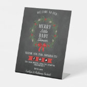 Signe De Table Joyeux petit Baby shower de Noël Bienvenue (Recto)