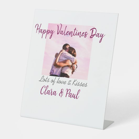 Signe De Table Joyeux Valentines jour moderne baisers amour ajout (Recto)