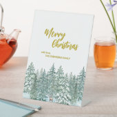 Signe De Table Joyeux xmas forêt moderne Gold script Holiday (In SItu)