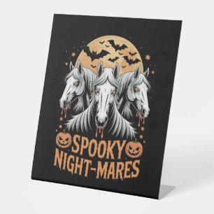Signe De Table Juments de nuit effrayante Halloween Cheval