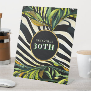 Signe De Table Jungle Glam Tout Âge Imprimé Animal Zèbre