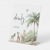 Signe De Table Jungle Safari Animaux Baby shower Boissons (Recto)