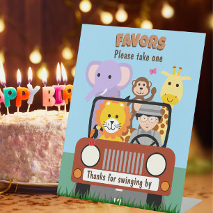 Signe De Table Jungle Safari Zoo Animaux Baby shower Faveurs