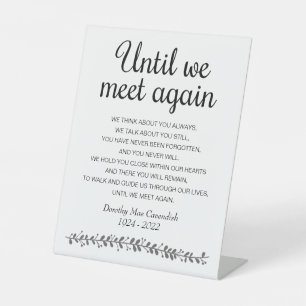 Signe De Table Jusqu'à ce que nous nous rencontrions à nouveau Po