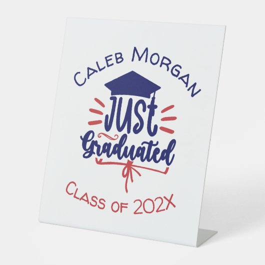 Signe De Table Juste Gradué Rouge & Bleu Personnalisé (Recto)