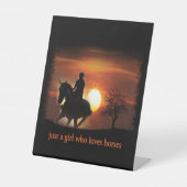 Signe De Table juste une fille qui aime les chevaux (Recto)