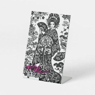 Signe De Table Kanji Art: Oiran (Courtesan) of Edo Period Japan