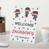 Signe De Table Karate de Cute Ninja Affiche de bienvenue d'annive (In SItu)