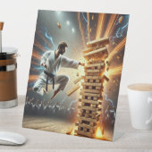 Signe De Table Karateka Breaking Boards - Dynamic Martial Arts Ho (In SItu)