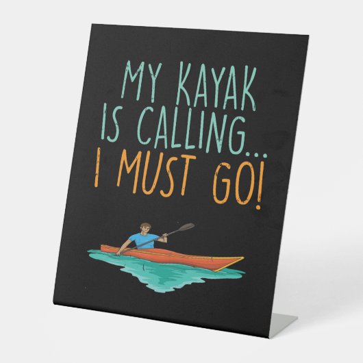 Signe De Table Kayaking Kayak cadeau (Recto)