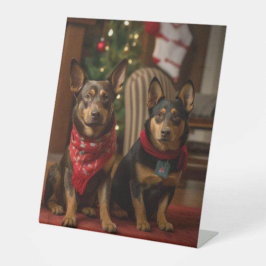 Signe De Table Kelpie australienne près de la cheminée Noël (Recto)