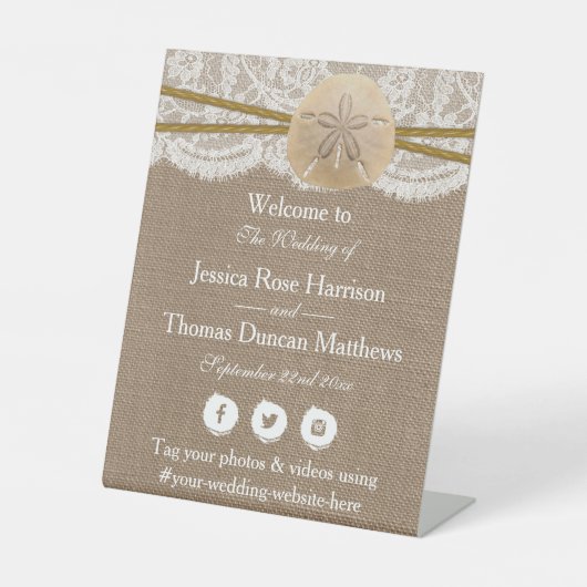 Signe De Table La collection de mariages de plage de sable rustiq (Recto)