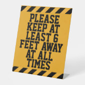 Signe De Table La Distance Sociale De Six Pieds (Recto)
